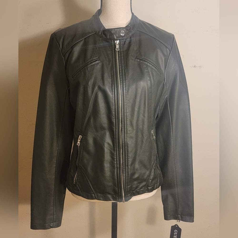 Floral Guess Leather Jacket